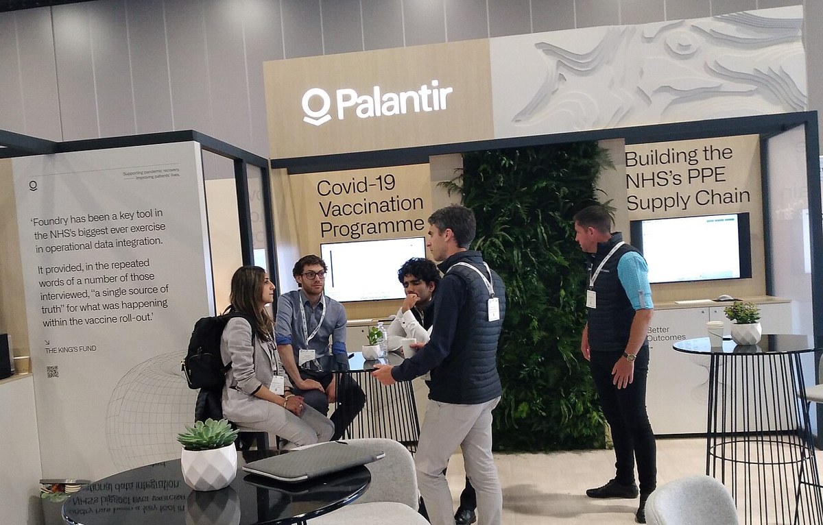 Palantir’s stand at the NHS Confederation conference, June 15, 2022.